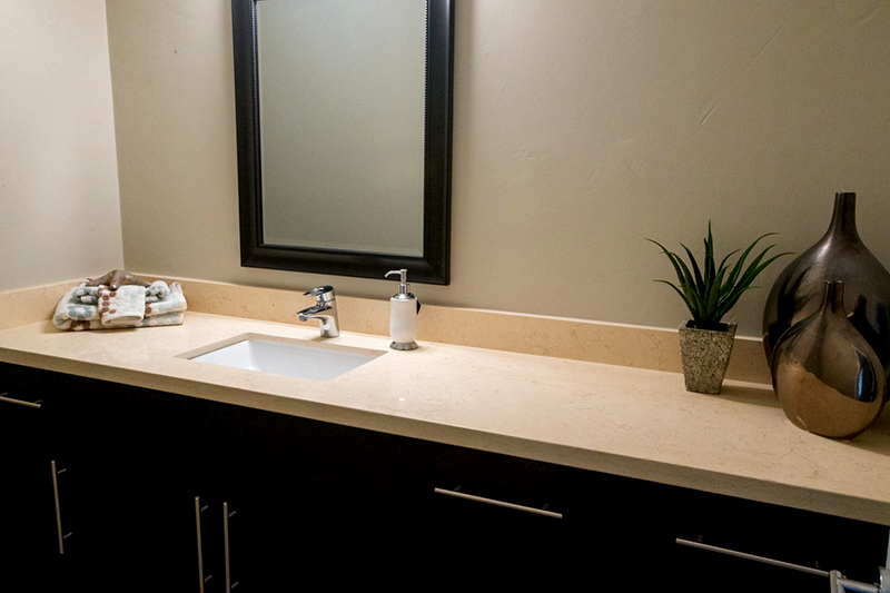 beige granite bathroom sink